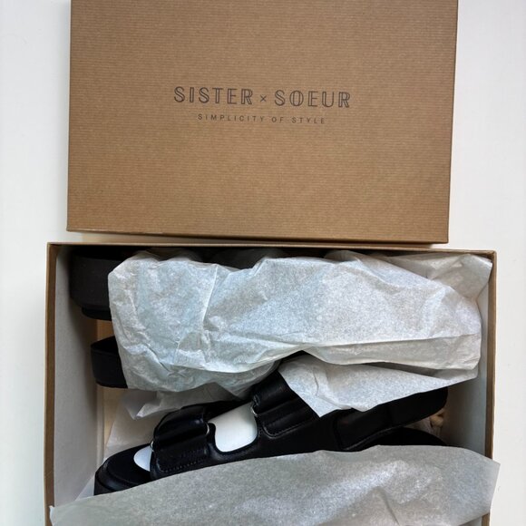 NEW Sister Soeur Paloma Chunky Platform Sandals Black EU 40 Lug Sole - Picture 7 of 9